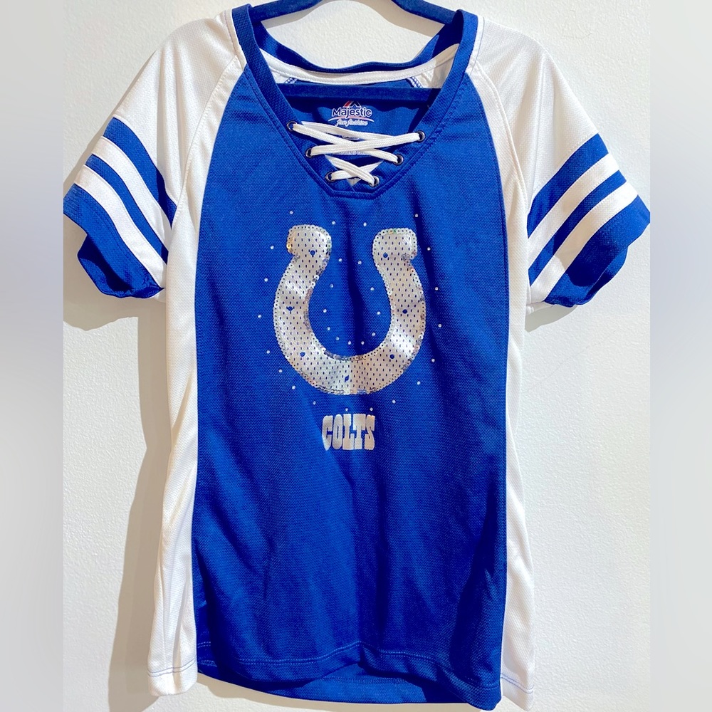 Colts Majestic brand embellished women Jersey style Top small
